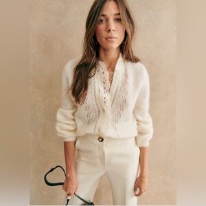 Angie Cardigan - Ecru - Kid mohair - Sezane XS